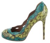 Thumbnail for your product : Tabitha Simmons Cutout Snakeskin Pumps