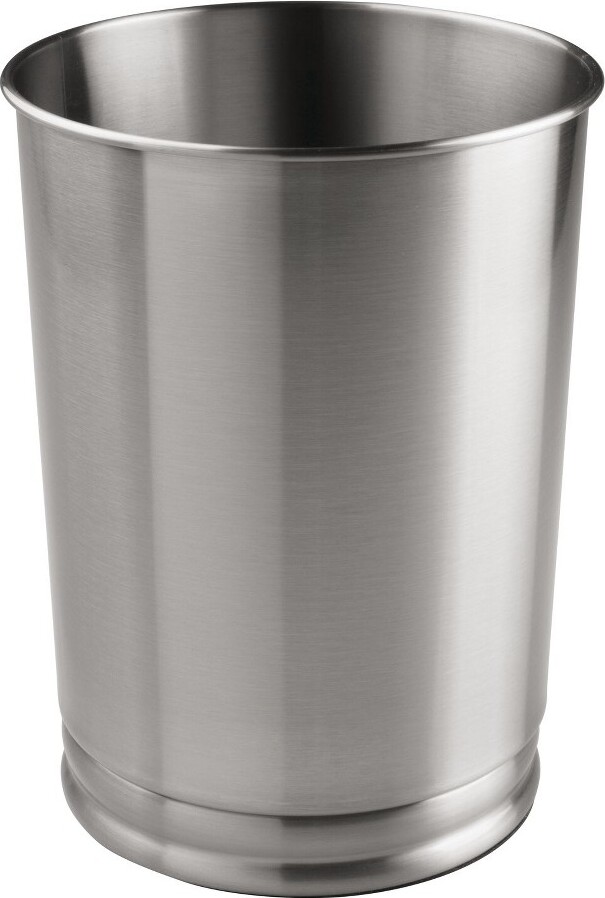 mDesign Metal Round Tall Trash Can Wastebasket for Bathroom, Office