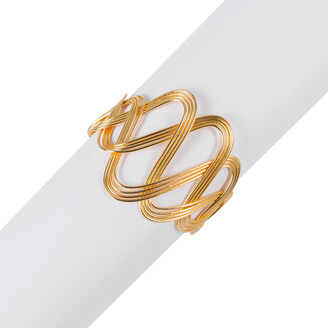 Luxe - Crossed Metal Napkin Rings - Set of 4 - Brass