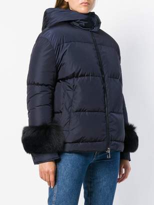 Moncler fur-embellished down jacket
