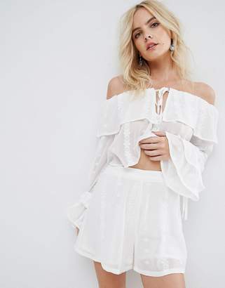 Missguided Petite Embroidered Shorts