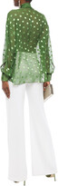 Thumbnail for your product : Alexandre Vauthier Pussy-bow Fil Coupe Silk-blend Voile Blouse