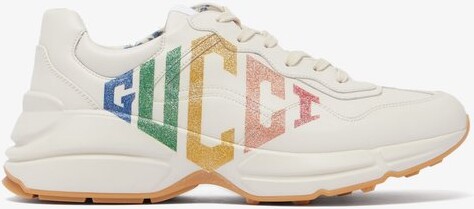 Rhyton Gucci Logo Leather Sneaker | Shop the world's largest collection of  fashion | ShopStyle