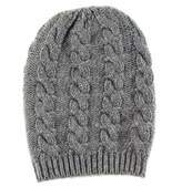 Thumbnail for your product : Black Grey Cable Knit Cashmere Slouch Beanie