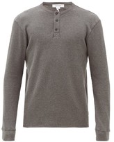 Thumbnail for your product : Frame Cotton Waffle-pique Henley Top - Dark Grey