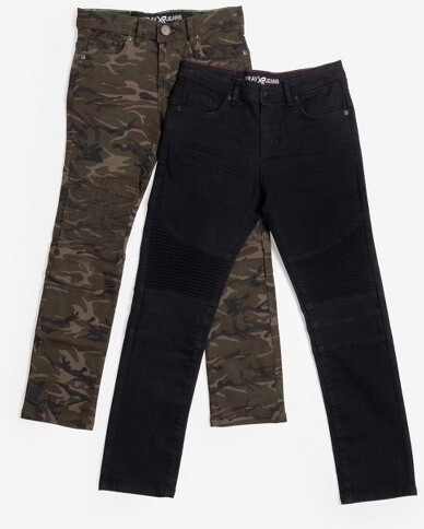 X-Ray XRAYBoy's2packStretchDenimJeans-KidsJeansinBLACKWASH/OLIVECAMOSize10