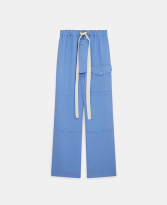 Stella McCartney Twill Belted Cargo Trousers, Woman, Cornflower Blue