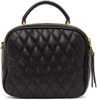 Versace Jeans Couture Black Quilted Studded Crossbody Bag