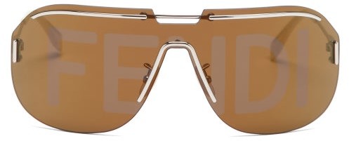 Fendi Logo-lens Mask Metal Sunglasses - Brown - ShopStyle