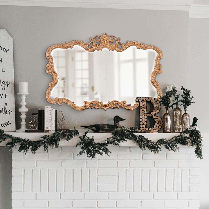 Tyler Dillion Tyler Dillon Gold Ornate Framed Decorative Wall and Accent Mirror - 38"W x 27"H