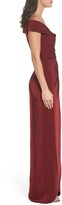 Thumbnail for your product : La Femme Surplice Off the Shoulder Column Gown