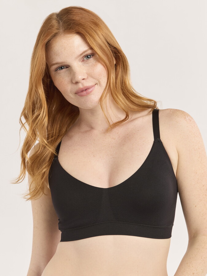 Joyspun Seamless Plunge Pullover Bralette for Women, Sizes S-3XL
