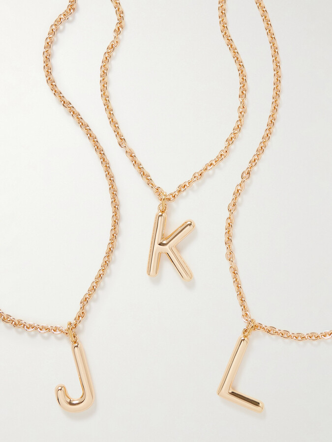 Roxanne Assoulin Puffy Initial Gold-tone Necklace - B