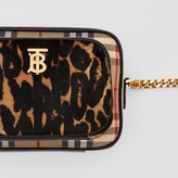 Thumbnail for your product : Burberry Vintage Check and Leopard Print Calf Hair Camera Bag