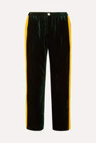 Thumbnail for your product : Sleepy Jones Marina Grosgrain-trimmed Velvet Pajama Pants