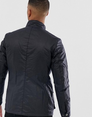 Barbour International Duke slim fit wax jacket navy - ShopStyle