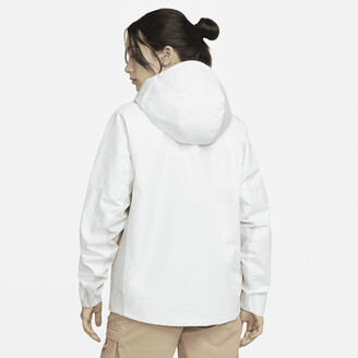 white nike rain jacket women's
