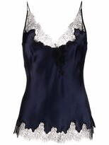 Thumbnail for your product : Carine Gilson Lace-Trimmed Silk-Satin Camisole