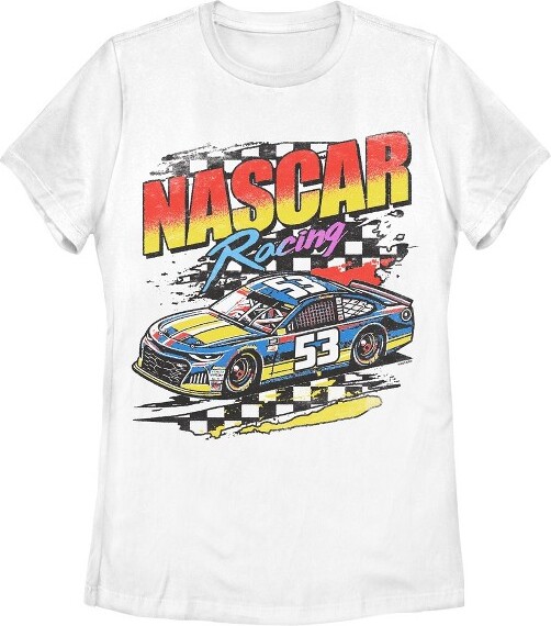 Nascar WomensNASCARRetroRacingCarNumber53TShirt-White-2XLarge