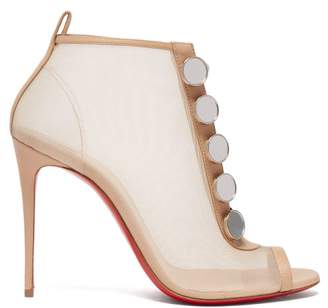 Christian Louboutin Marika 100 Mesh Ankle Boots - Womens - Nude Christian Louboutin Marika 100 Mesh Ankle Boots - Womens - Nude