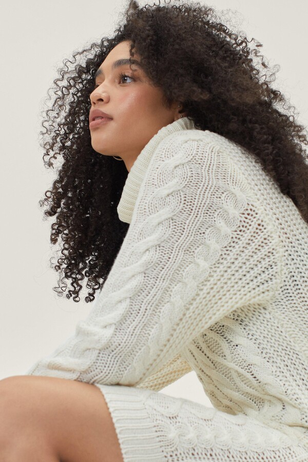 cable knit sweater dress womens