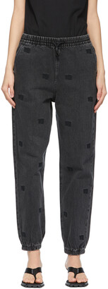 Alexander Wang Grey Embroidered Logo Jogger Jeans