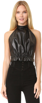 Thumbnail for your product : Rodarte Black Leather Halter Top