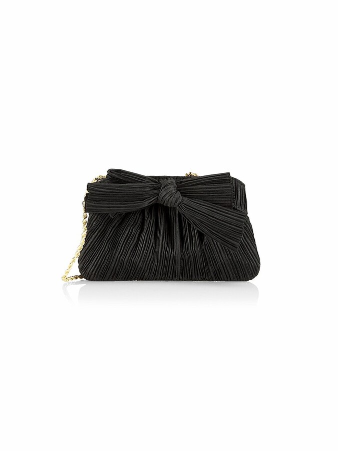 black handbag with bow