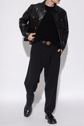 Versace Leather Jacket Men's Black - ShopStyle