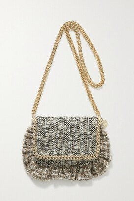 Rosantica Panino Mania Ruffled Chain-embellished Tweed Shoulder Bag