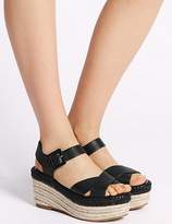 Thumbnail for your product : Marks and Spencer Leather Wedge Heel Cross Front Espadrilles