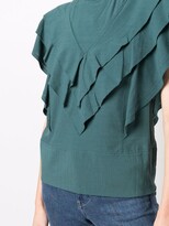Thumbnail for your product : Etoile Isabel Marant fine ribbed ruffled T-shirt