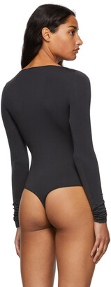 Essential Long Sleeve Scoop Neck Bodysuit - Black