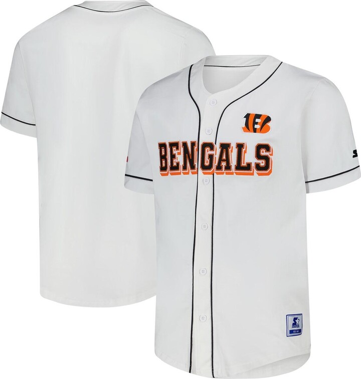 Starter Men's White Cincinnati Bengals Relay Full-Button Baseball Jersey