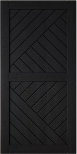 Homacer Geometric Design Black Finished & Unassembled Pine Wood Barn Door (Interior Use Only)