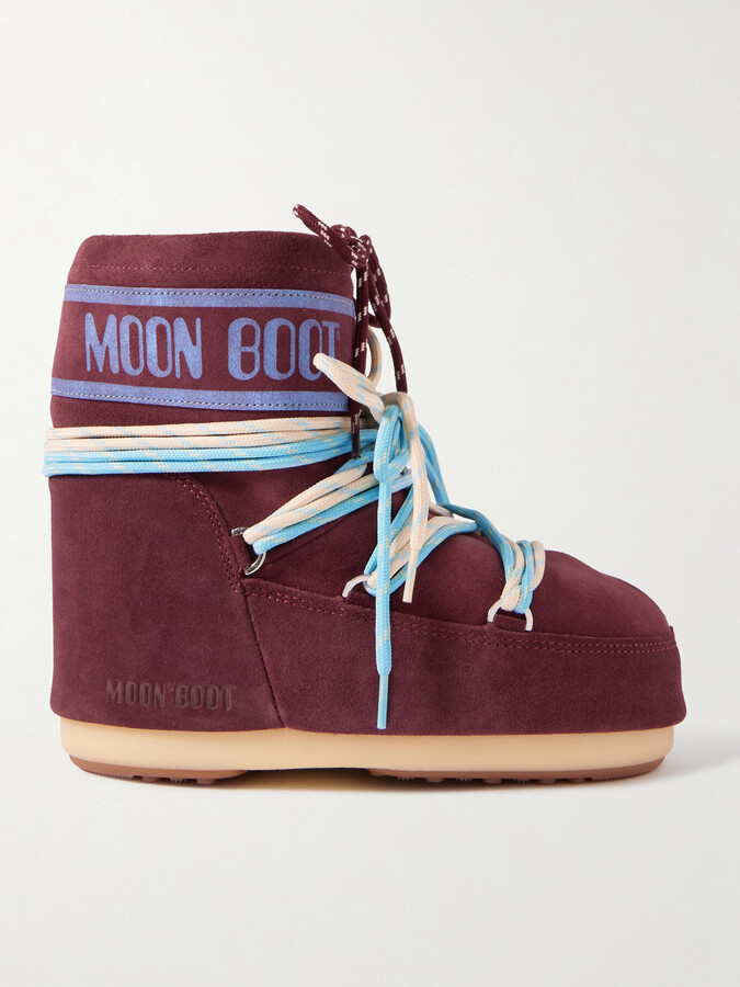 Moon Boot Icon Low Printed Suede Snow Boots - Brown
