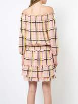 Thumbnail for your product : Nicole Miller electric plaid off shoulder dress