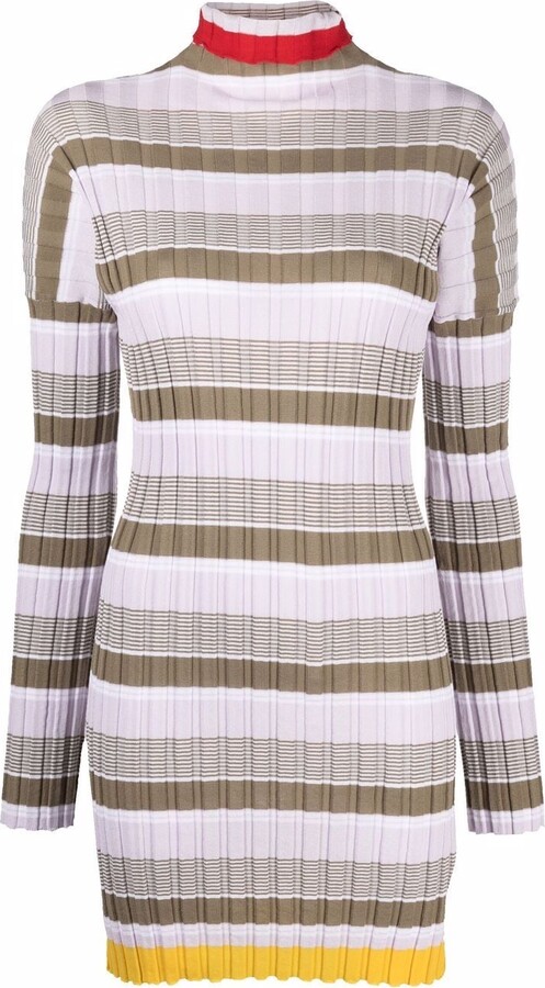 colville Striped Ribbed-Knit Dress - ShopStyle