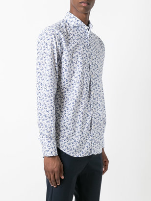 Canali butterfly print slim-fit shirt