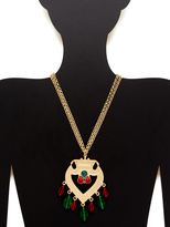 Thumbnail for your product : Kenneth Jay Lane Red & Green Geometric Pendant Necklace