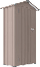 SnugglySolace Outdoor Storage In Brown, Galvanized Iron Construction, Waterproof, With Lock, For Garden And Yard, 50.7Lbs, 2.5*1.4Ft High - Performance Cabinet, Met