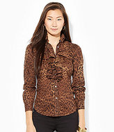 Thumbnail for your product : Lauren Ralph Lauren Leopard-Print Ruffled Blouse