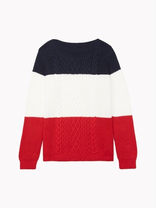 Tommy Hilfiger Essential Colorblock Cable-Knit Sweater - ShopStyle