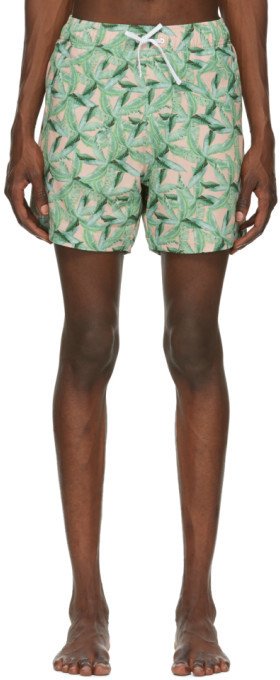 pink banana swim trunks