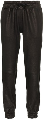 leather track pants womens