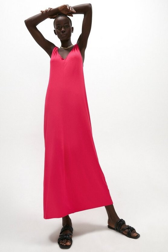 pink maxi summer dress