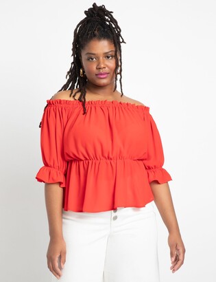 red and white striped peplum top