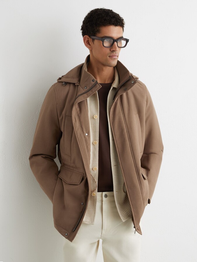 Reiss Hooded Zip-through Padded Coat