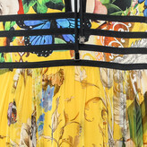 Thumbnail for your product : Roberto Cavalli Yellow Floral Printed Silk Lace Up Detail Sleeveless Maxi Dress S