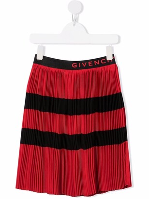 Givenchy Kids Logo Pleated Shift Skirt